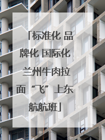 标准化 品牌化 国际化 兰州牛肉拉面“飞”上东航航班