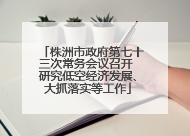 株洲市政府第七十三次常务会议召开 研究低空经济发展、大抓落实等工作