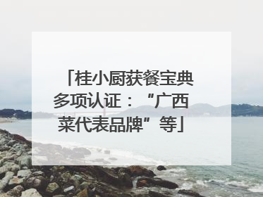 桂小厨获餐宝典多项认证：“广西菜代表品牌”等