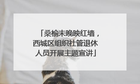 桑榆未晚映红墙，西城区组织社管退休人员开展主题宣讲