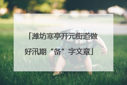 潍坊寒亭开元街道做好汛期“备”字文章