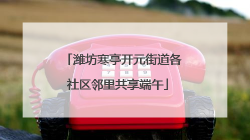 潍坊寒亭开元街道各社区邻里共享端午