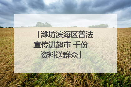 潍坊滨海区普法宣传进超市 千份资料送群众