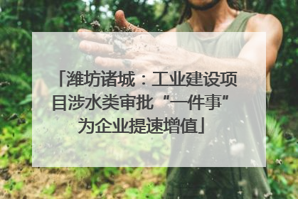 潍坊诸城:工业建设项目涉水类审批“一件事” 为企业提速增值