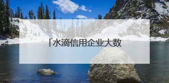 水滴信用企业大数据为水滴标讯招投标数据提供底层数据支持开展多类型服务