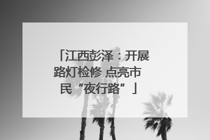 江西彭泽：开展路灯检修 点亮市民“夜行路”