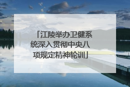 江陵举办卫健系统深入贯彻中央八项规定精神轮训