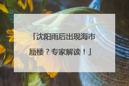 沈阳雨后出现海市蜃楼？专家解读！