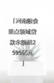 河南粮食重点领域贷款余额超2595亿元