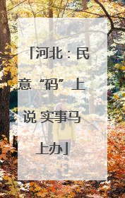 河北：民意“码”上说 实事马上办