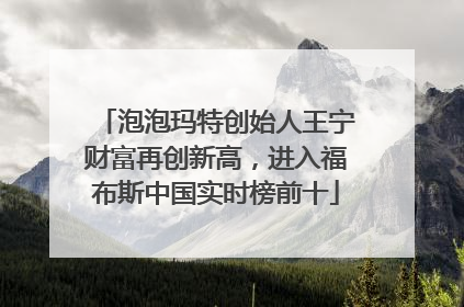 泡泡玛特创始人王宁财富再创新高，进入福布斯中国实时榜前十