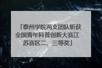 泰州学院两支团队斩获全国青年科普创新大赛江苏赛区二、三等奖
