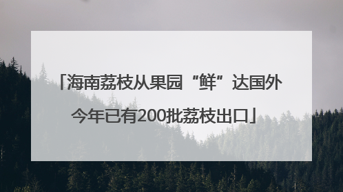 海南荔枝从果园“鲜”达国外 今年已有200批荔枝出口