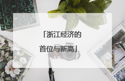 浙江经济的首位与新高