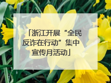 浙江开展“全民反诈在行动”集中宣传月活动