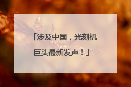 涉及中国，光刻机巨头最新发声！