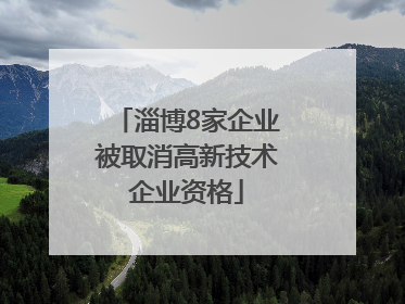 淄博8家企业被取消高新技术企业资格