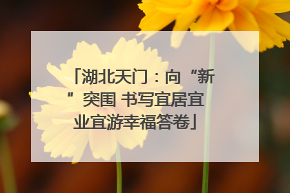 湖北天门：向“新”突围 书写宜居宜业宜游幸福答卷