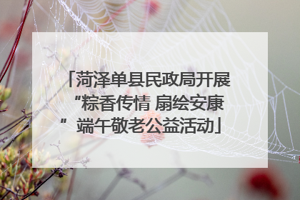 菏泽单县民政局开展“粽香传情 扇绘安康”端午敬老公益活动