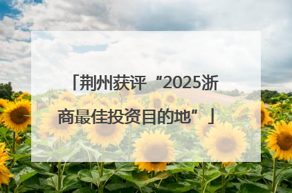 荆州获评“2025浙商最佳投资目的地”