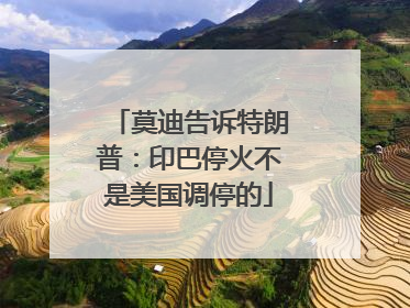 莫迪告诉特朗普：印巴停火不是美国调停的