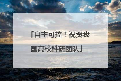 自主可控！祝贺我国高校科研团队