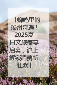 蝉鸣里的扬州奇遇！2025夏日文旅盛宴启幕，沪上解锁消费新狂欢