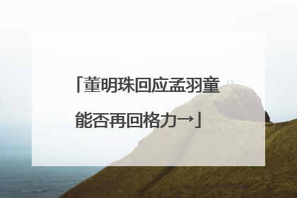 董明珠回应孟羽童能否再回格力→