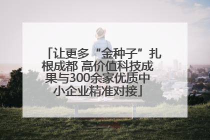 让更多“金种子”扎根成都 高价值科技成果与300余家优质中小企业精准对接