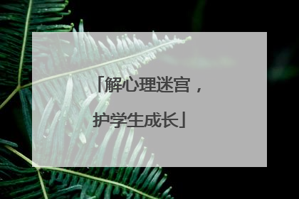 解心理迷宫，护学生成长
