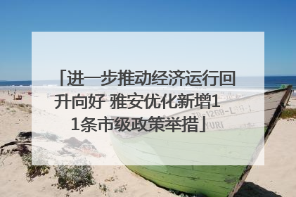 进一步推动经济运行回升向好 雅安优化新增11条市级政策举措