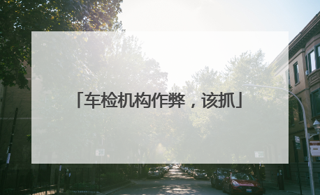 车检机构作弊，该抓