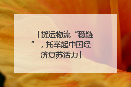 货运物流“稳链”，托举起中国经济复苏活力