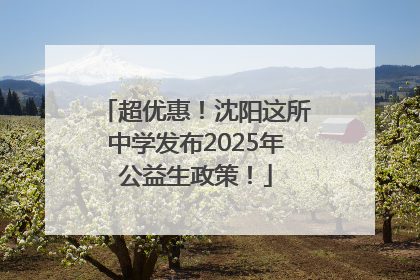 超优惠！沈阳这所中学发布2025年公益生政策！