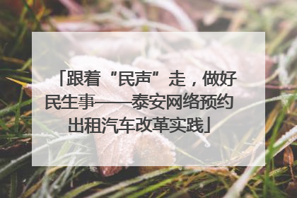 跟着“民声”走，做好民生事——泰安网络预约出租汽车改革实践