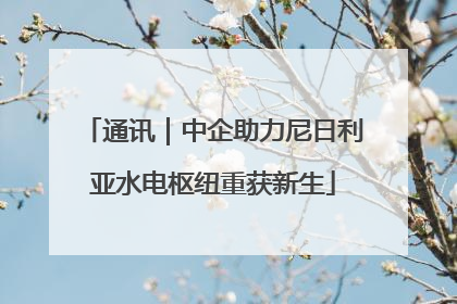 通讯｜中企助力尼日利亚水电枢纽重获新生