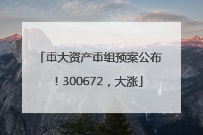 重大资产重组预案公布！300672，大涨