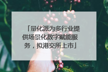 量化派为多行业提供场景化数字赋能服务，拟港交所上市