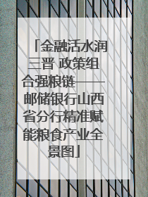 金融活水润三晋 政策组合强粮链——邮储银行山西省分行精准赋能粮食产业全景图