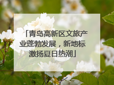 青岛高新区文旅产业蓬勃发展，新地标激扬夏日热潮