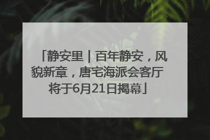 静安里｜百年静安，风貌新章，唐宅海派会客厅将于6月21日揭幕