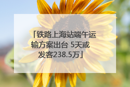 铁路上海站端午运输方案出台 5天或发客238.5万