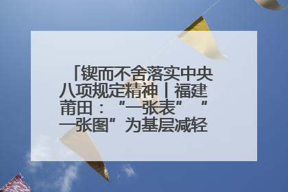 锲而不舍落实中央八项规定精神丨福建莆田：“一张表”“一张图”为基层减轻“数字负担”