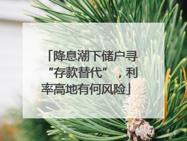降息潮下储户寻“存款替代”，利率高地有何风险