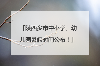 陕西多市中小学、幼儿园暑假时间公布！