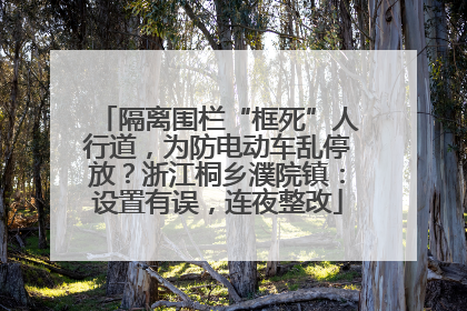隔离围栏“框死”人行道，为防电动车乱停放？浙江桐乡濮院镇：设置有误，连夜整改