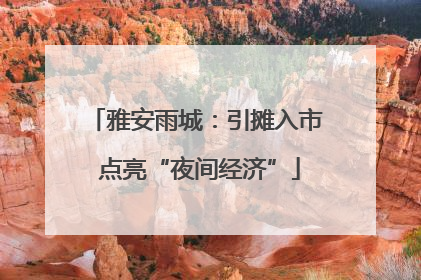 雅安雨城：引摊入市 点亮“夜间经济”