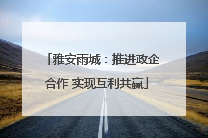 雅安雨城：推进政企合作 实现互利共赢