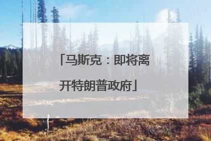 马斯克：即将离开特朗普政府