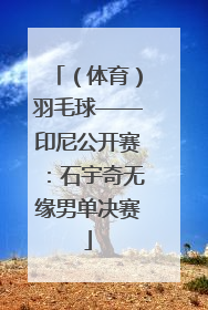 （体育）羽毛球——印尼公开赛：石宇奇无缘男单决赛